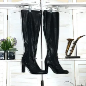 Franco Sarto The Artise collection over the knee boots black leather studded 9.5