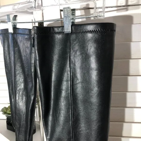 Franco Sarto The Artise collection over the knee boots black leather studded 9.5