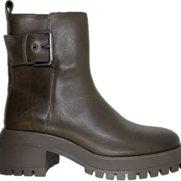 Franco Sarto Womens Jersey Leather Ankle Boots Size 7 Brown NWT without box