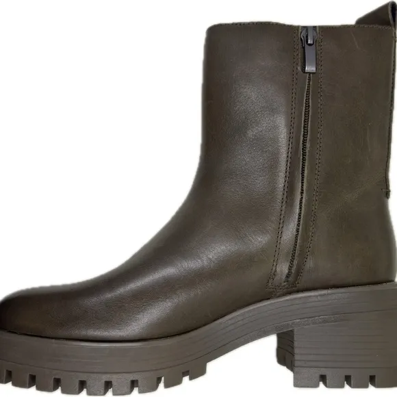 Franco Sarto Womens Jersey Leather Ankle Boots Size 7 Brown NWT without box