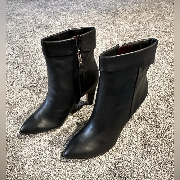Franco Sarto Womens KEILAH Leather Heels Ankle Boots - Size 6.5 - New In Box