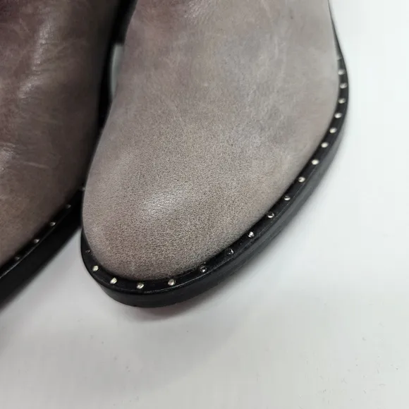 FREDA SALVADOR Boots Leather Studded Animal Print size 8.5