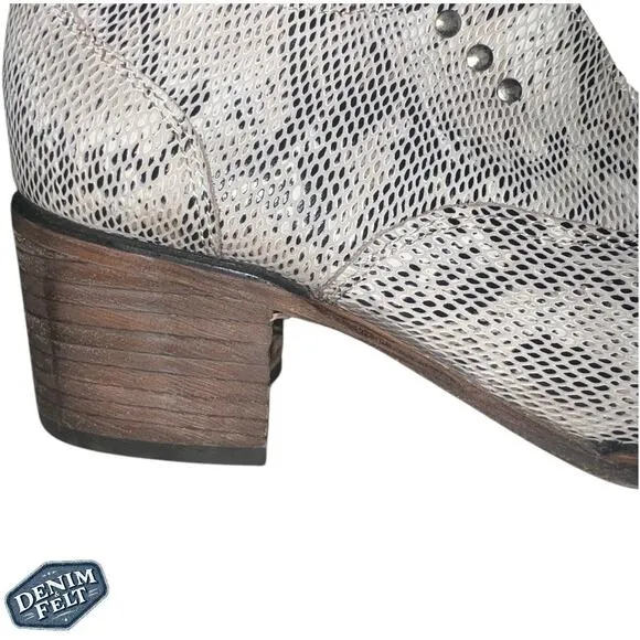 FREE BIRD Women’s SADIE BOOTIES/Boots IN WHITE PYTHON | PRELOVED!!