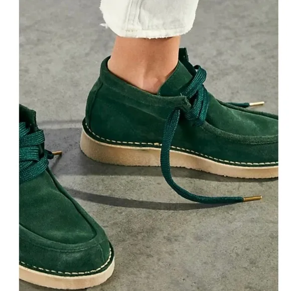 Free People Ashton Ankle Boots Size 39 Emerald Green