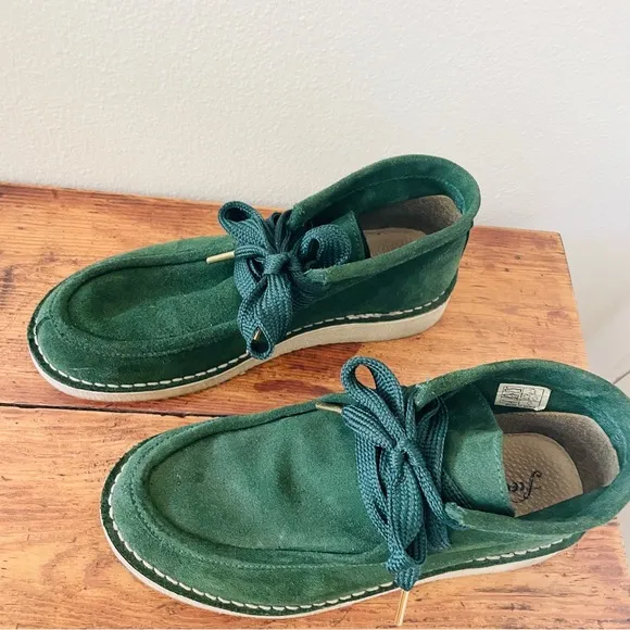 Free People Ashton Ankle Boots Size 39 Emerald Green