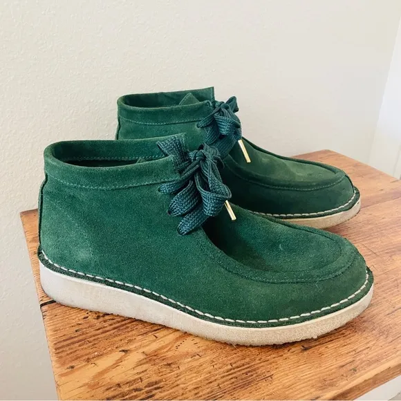 Free People Ashton Ankle Boots Size 39 Emerald Green