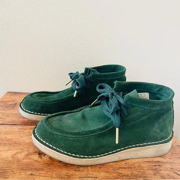 Free People Ashton Ankle Boots Size 39 Emerald Green