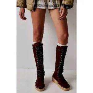 Free People Ava Tall Lace Up Boots Size 38
