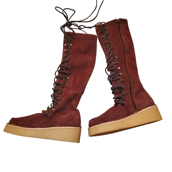 Free People Ava Tall Lace Up Boots Size 38
