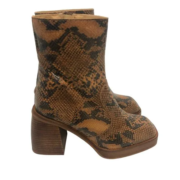 Free People Beau Western Ankle Boots Black Size 38