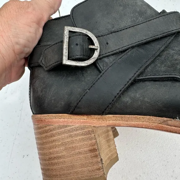 Free People Black Leather Ankle Boots