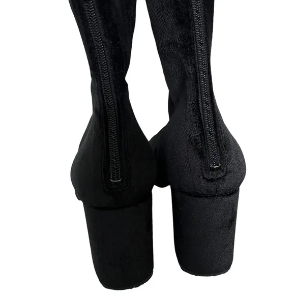 Free People Cecile Black Velvet Ankle Boots Size 11