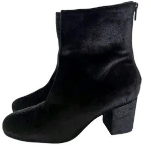 Free People Cecile Black Velvet Ankle Boots Size 11