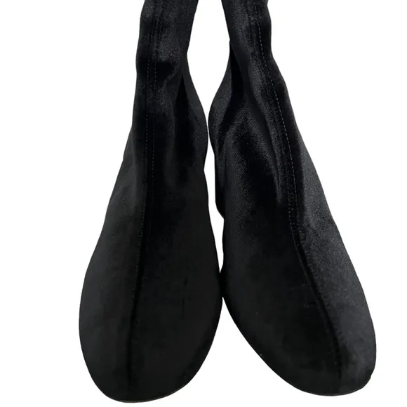 Free People Cecile Black Velvet Ankle Boots Size 11