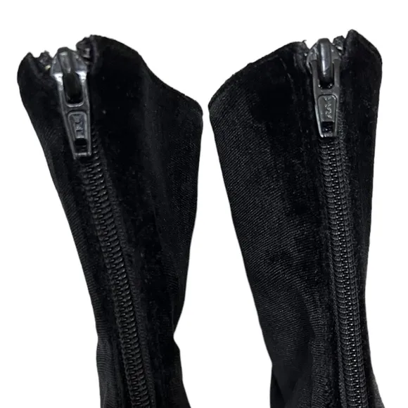 Free People Cecile Black Velvet Ankle Boots Size 11