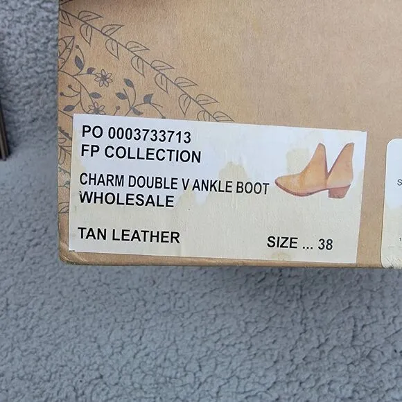 Free People Charm Double V Ankle Boots Tan Leather Western Preppy Cowgirl Sz 38