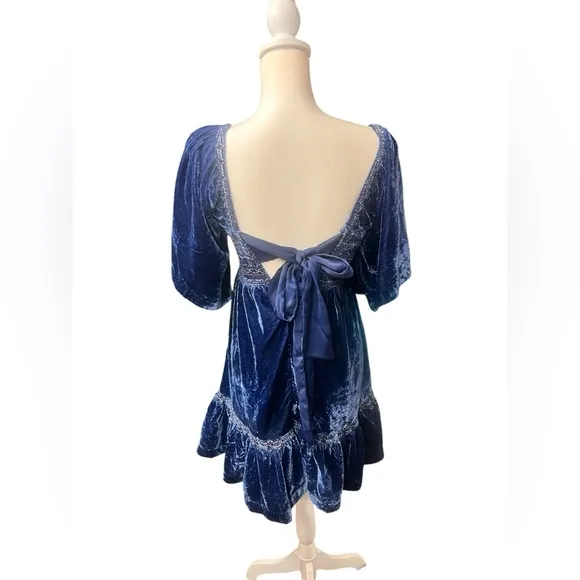Free People Easy to Love Mini Dress – Shaded Lake Blue – Size Small