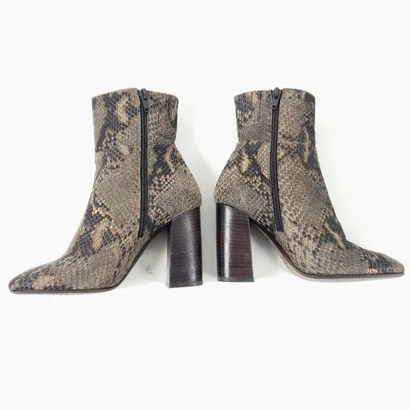 Free People Nolita snake skin print heeled ankle Boots size 36