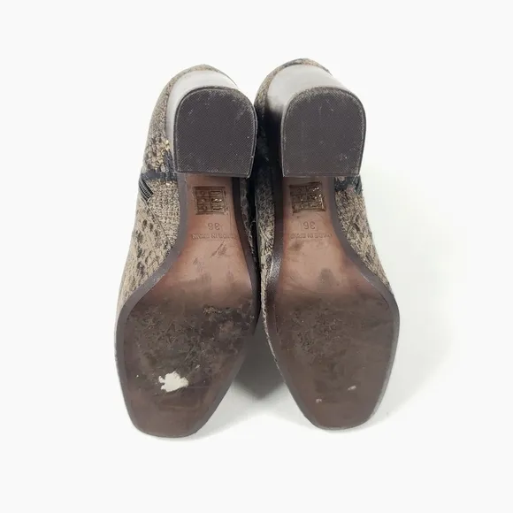 Free People Nolita snake skin print heeled ankle Boots size 36