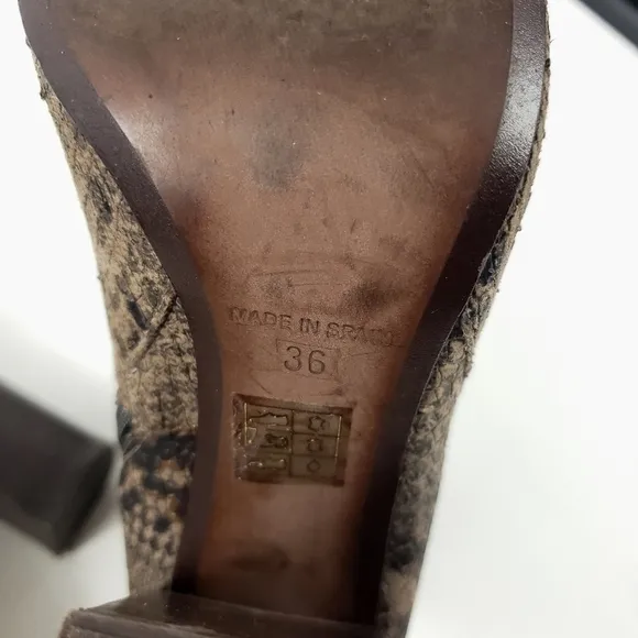 Free People Nolita snake skin print heeled ankle Boots size 36