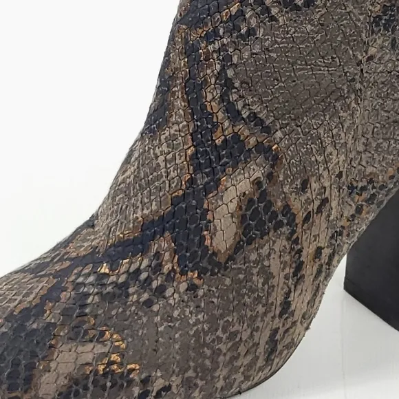 Free People Nolita snake skin print heeled ankle Boots size 36
