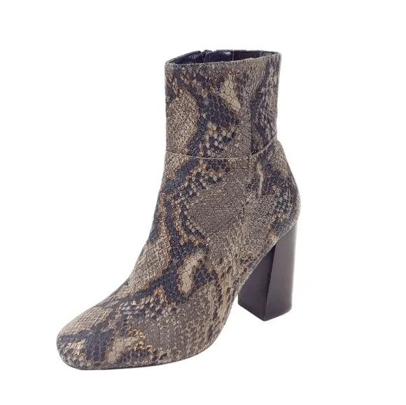 Free People Nolita snake skin print heeled ankle Boots size 36
