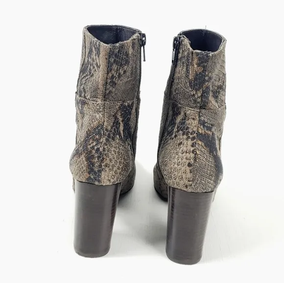 Free People Nolita snake skin print heeled ankle Boots size 36