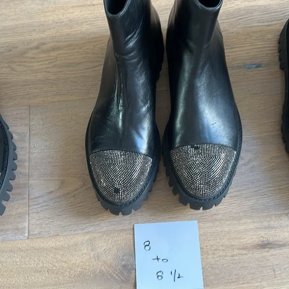 Free People NWT Lola Cruz Rhine Stones Black Zip Up  Boots. Comfortable! ❤️🌈