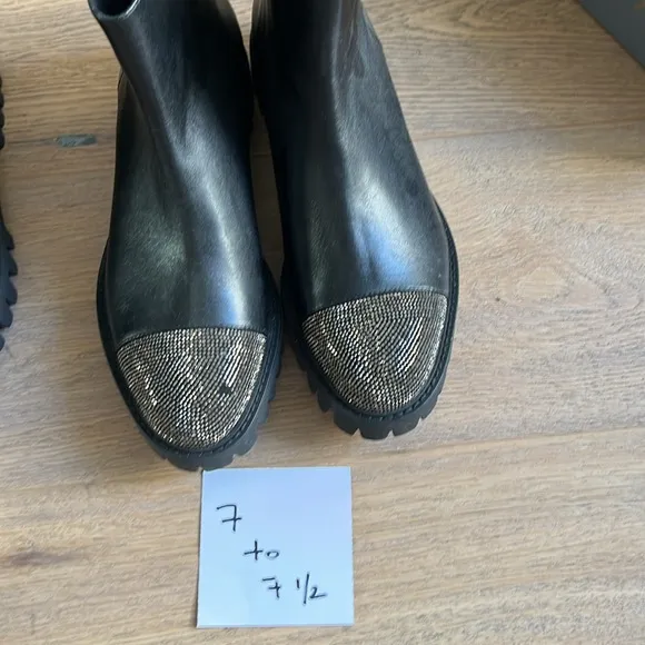 Free People NWT Lola Cruz Rhine Stones Black Zip Up  Boots. Comfortable! ❤️🌈