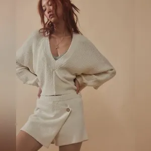 Free People Primavera Skort Sweater Set in Ivory Medium NWT