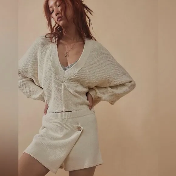 Free People Primavera Skort Sweater Set in Ivory Medium NWT