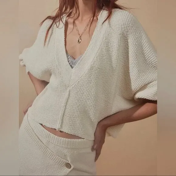 Free People Primavera Skort Sweater Set in Ivory Medium NWT