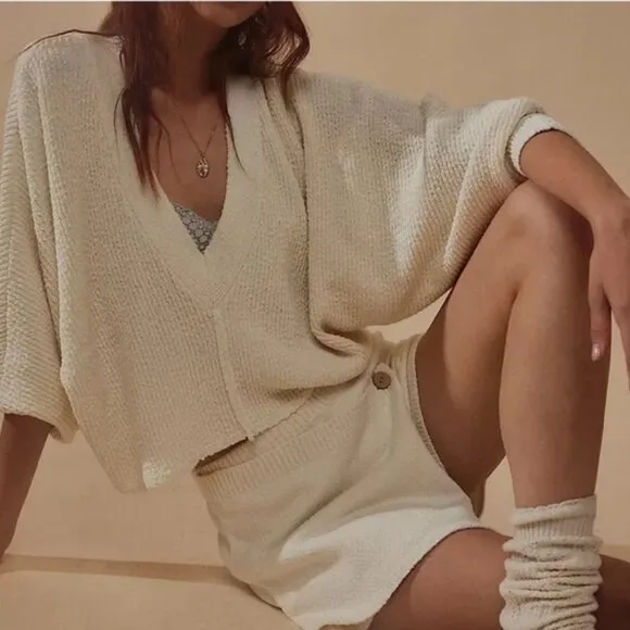 Free People Primavera Skort Sweater Set in Ivory Medium NWT