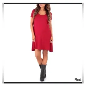 FREE PEOPLE Red T Shirt Dress