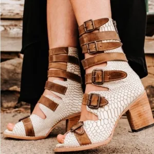 Freebird “Bond” Brown and Cream Heeled Boots