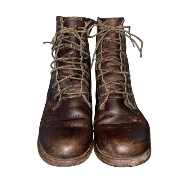 Freebird by Steven 9 Charlie Combat Boots Brown Distressed Leather