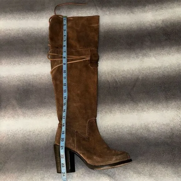 Freebird by Steven Brock Brown Suede Over The Knee Tall BOHO Western Boots