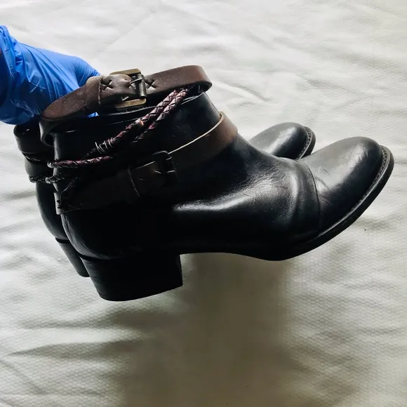 Freebird by Steven simba Black Leather Ankle Boots