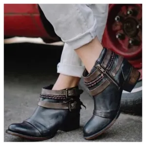 Freebird by Steven simba Black Leather Ankle Boots