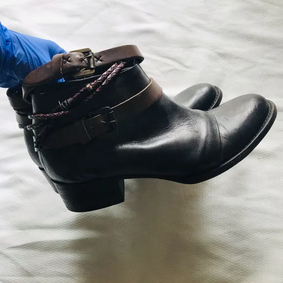 Freebird by Steven simba Black Leather Ankle Boots