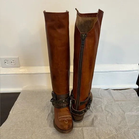 Freebird Rodondo Whiskey, handmade, Brown Leather Women's Boots, brand new