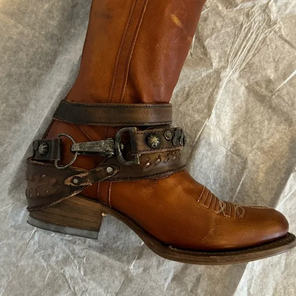 Freebird Rodondo Whiskey, handmade, Brown Leather Women's Boots, brand new