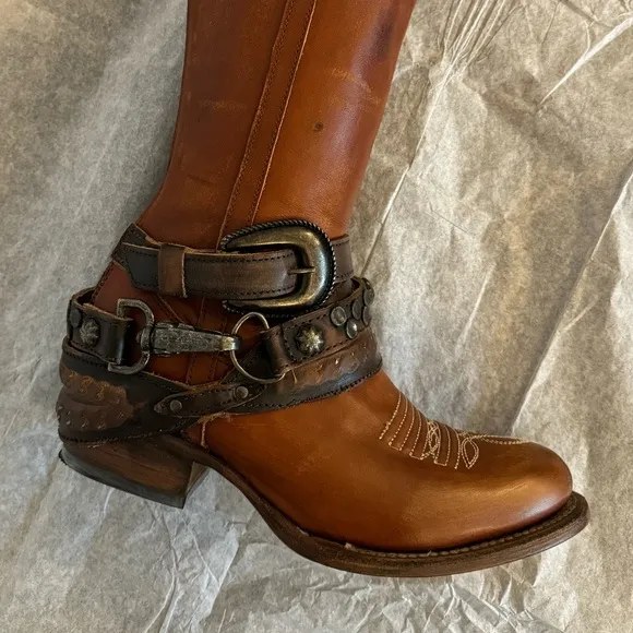 Freebird Rodondo Whiskey, handmade, Brown Leather Women's Boots, brand new