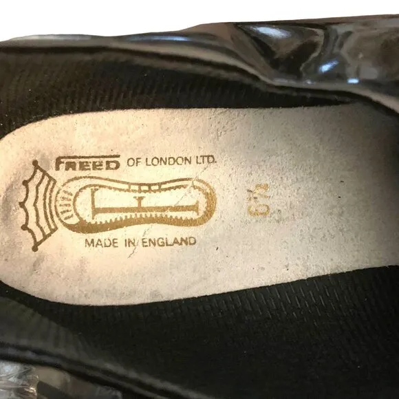 Freed of London Patent Leather Dance Shoes Flex Ballroom Jazz Tie UK 6.5 US 7.5