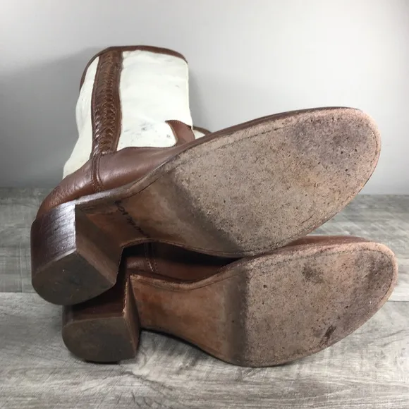 Frye 77225 Jane Braid Canvas &amp; Leather Womens Riding Tall Fashion Boots Size 8