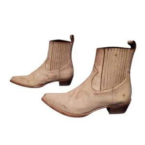 Frye Beige Leather Ankle Boots
