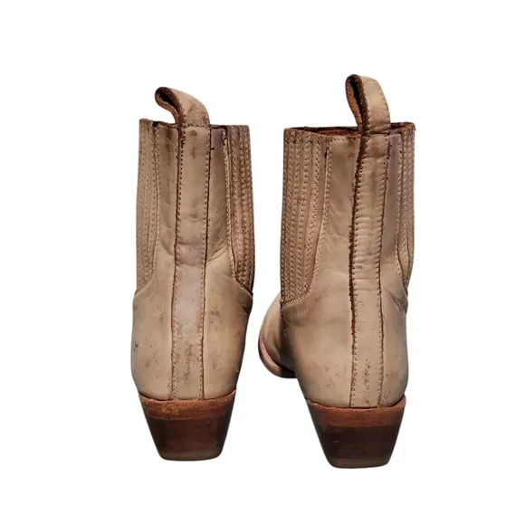 Frye Beige Leather Ankle Boots