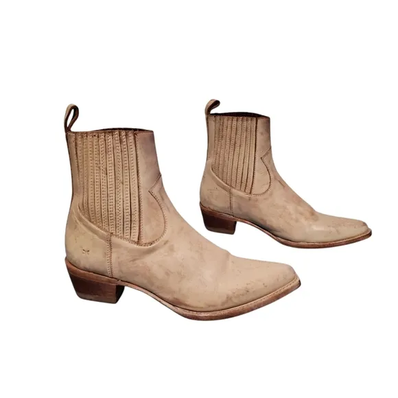 Frye Beige Leather Ankle Boots