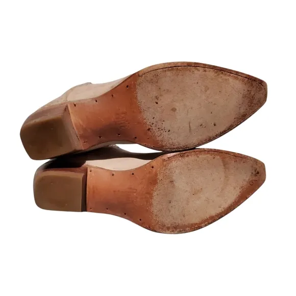 Frye Beige Leather Ankle Boots