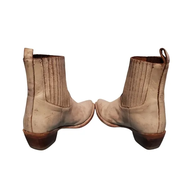 Frye Beige Leather Ankle Boots